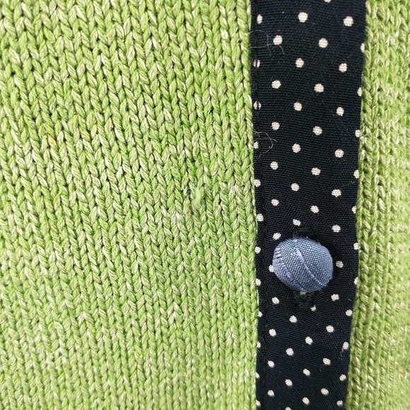 Icelandic Design Women's Silk Blend Cardigan Green Large Long Sleeve Crochet - Picture 5 of 15